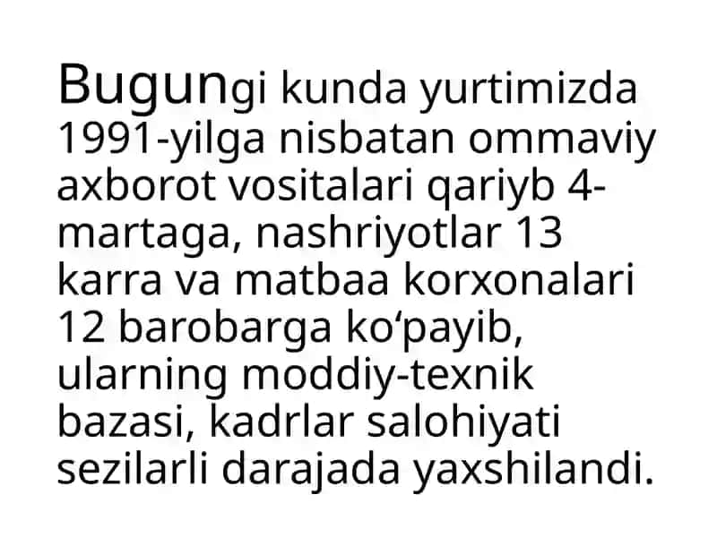 O'zbekiston axborot soxasida isloxot qilish 4