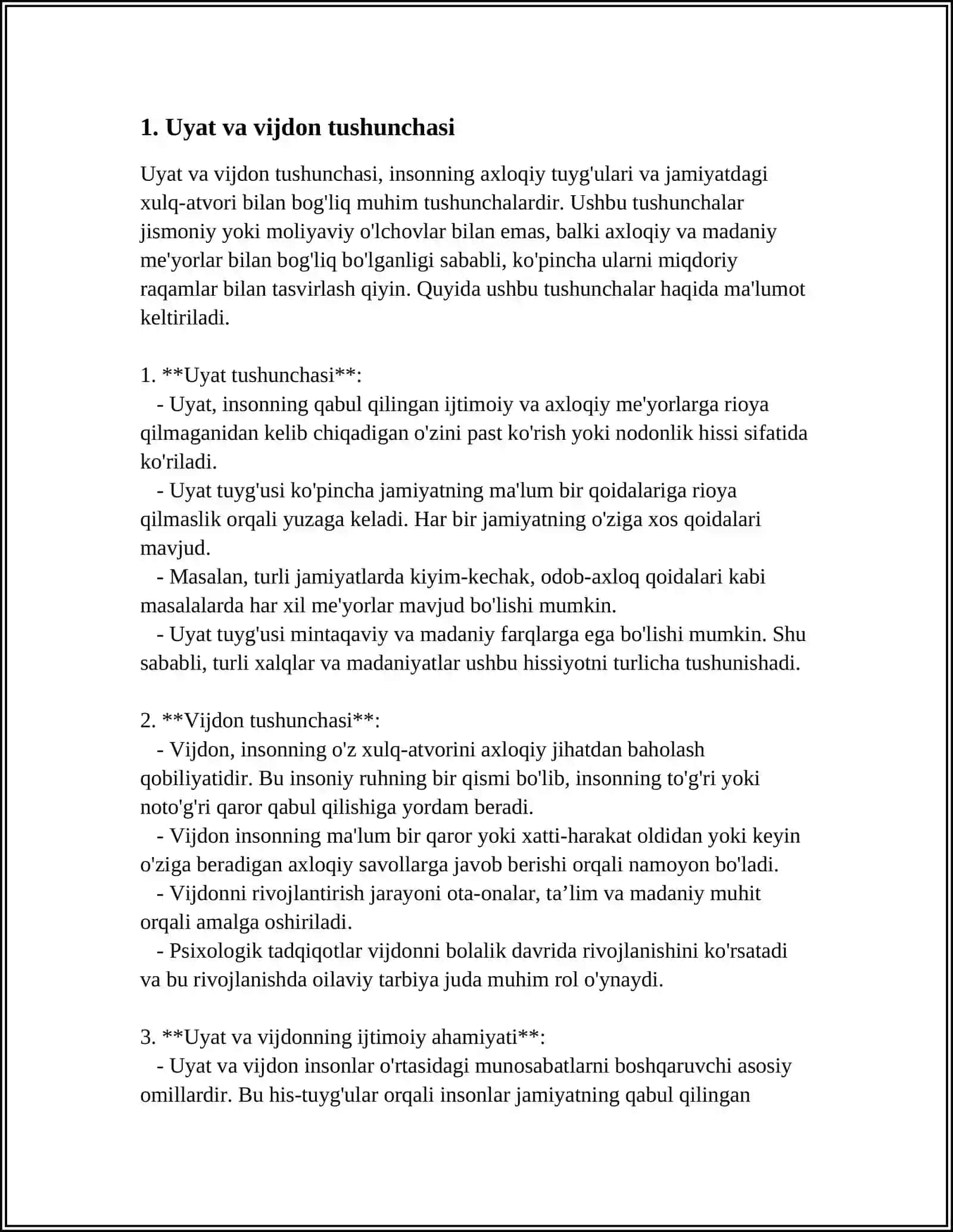 Uyat va vijdon odoobi 4