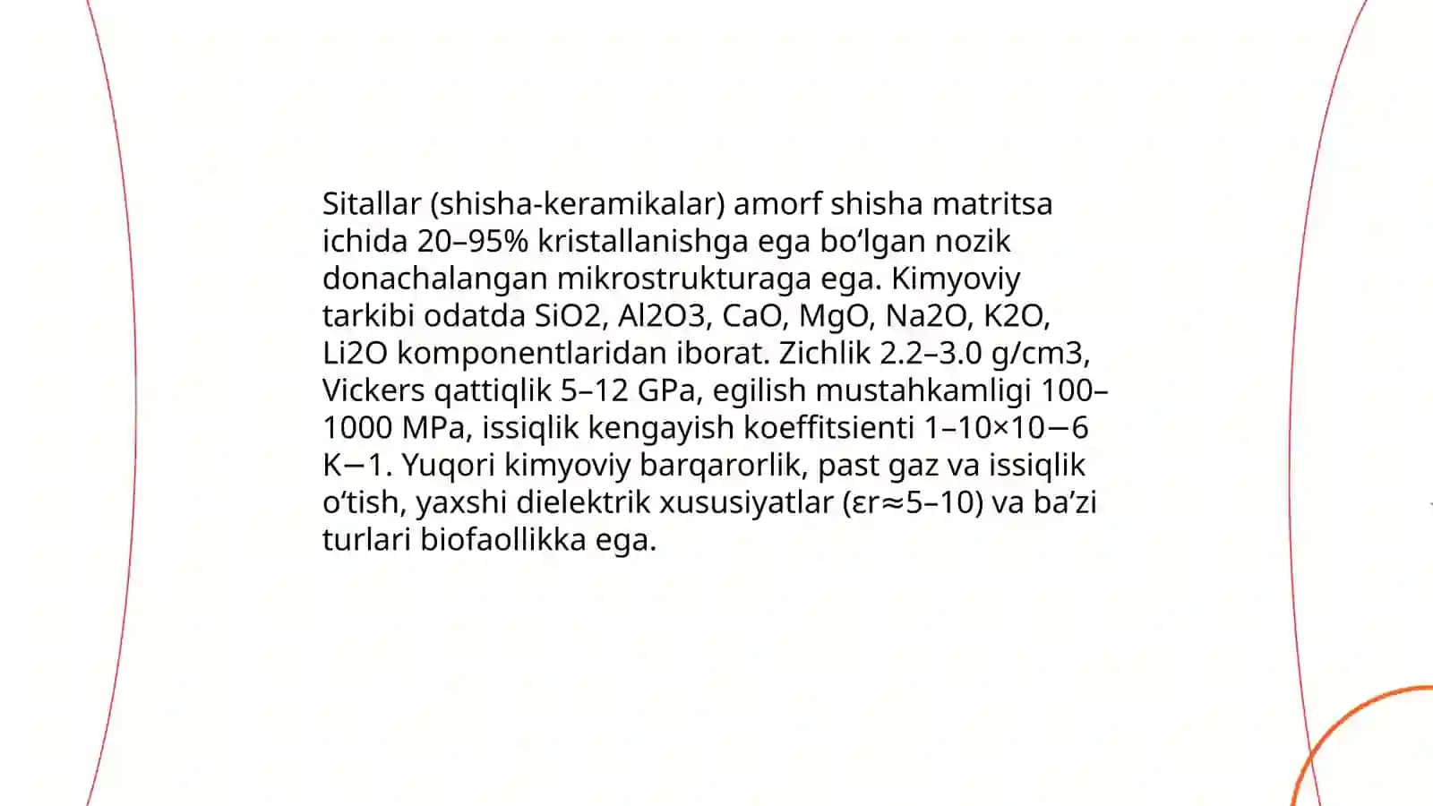 Chinni.pres keramika va sitallar. Texnika va tibbiy xususiyatlar 4