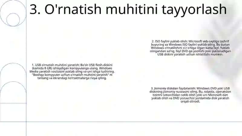Windows Operatsion Tizimini Kompyuterga O‘Rnatish 4