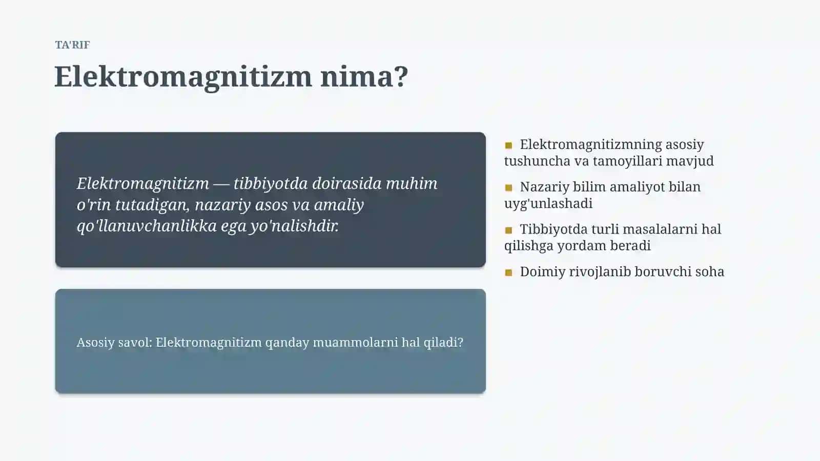 Elektromagnitizm Asoslari va tushunchasi 4
