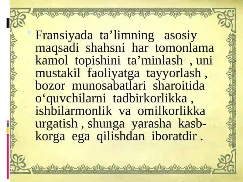 Fransiyada Ta'lim Tizimi 4