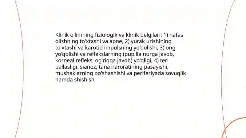 Klinik biologik o'lim 4