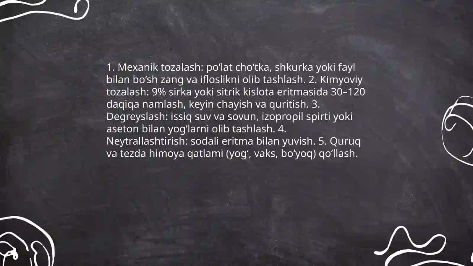 Uy sharoitida korroziyani kamaytirish 4
