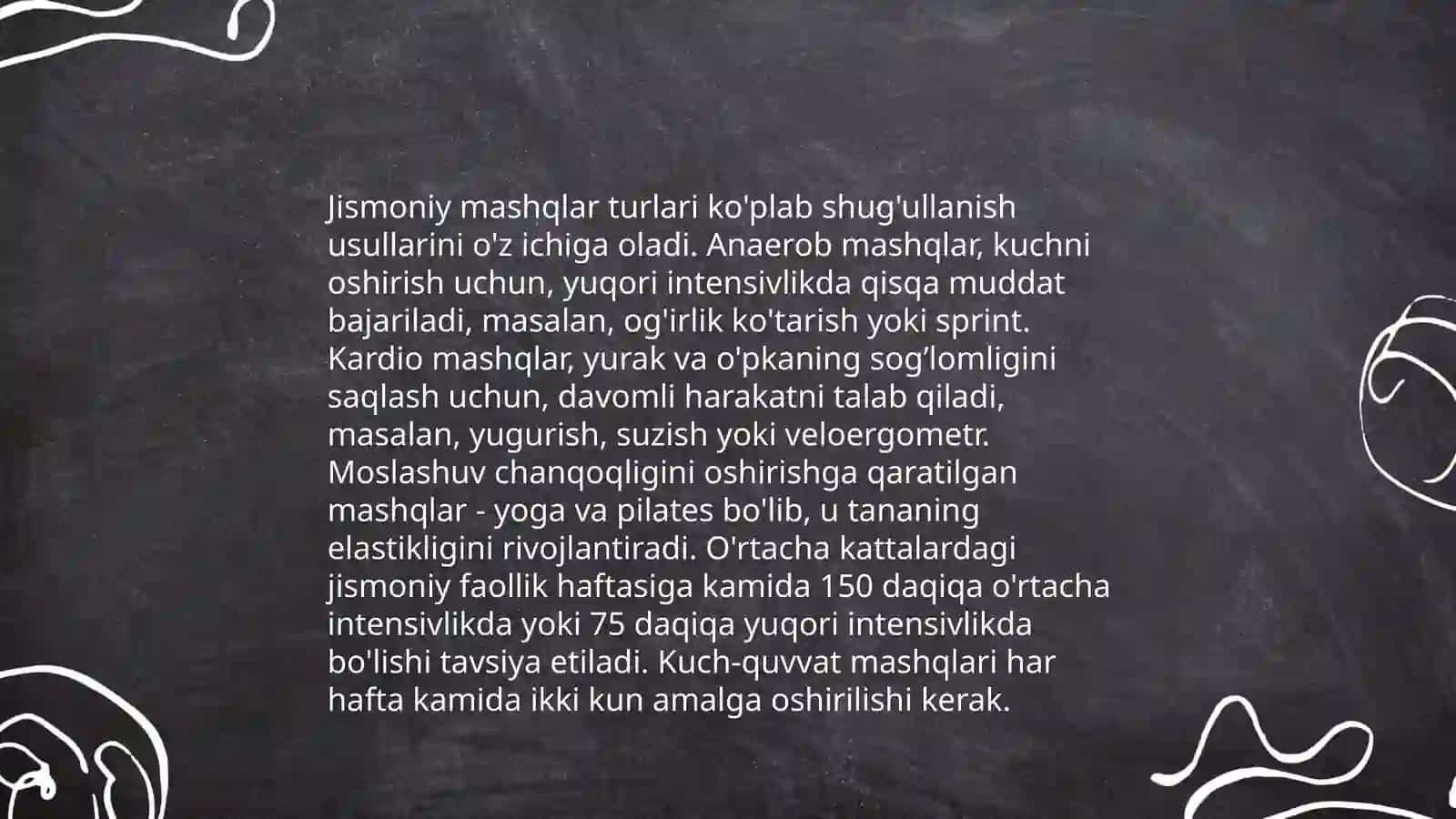 Jismoniy mashqlar tushunchasi 4