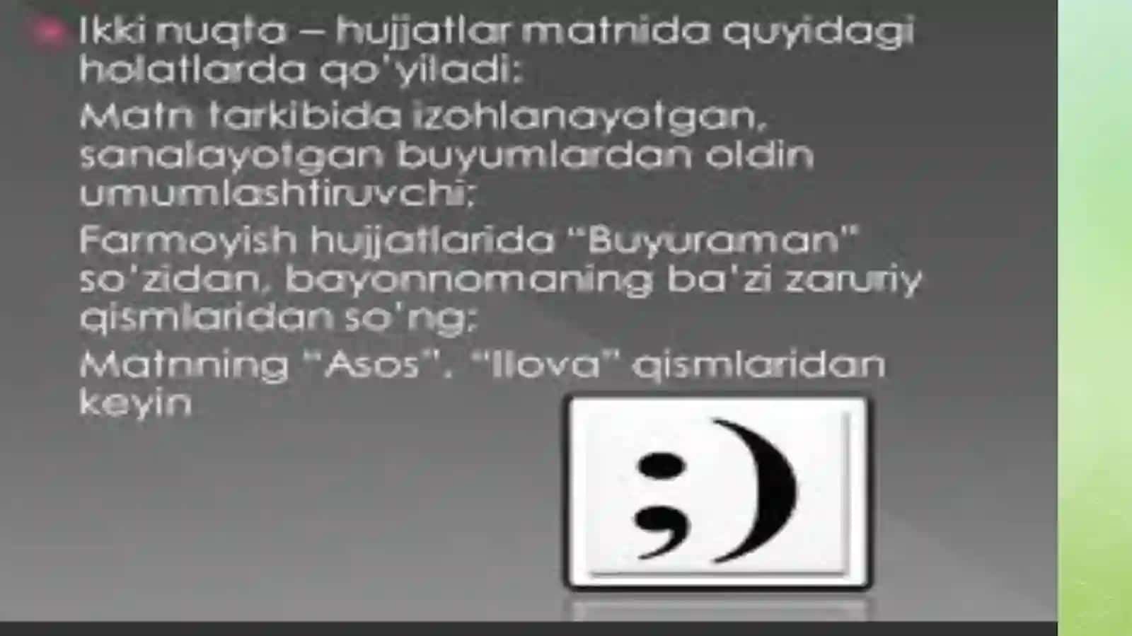 Hujjatlarda tinish belgilarining ishlatilishi 4