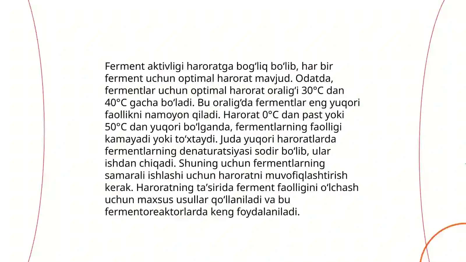 Fermentlar aktivligiga haroratning tasiri 4