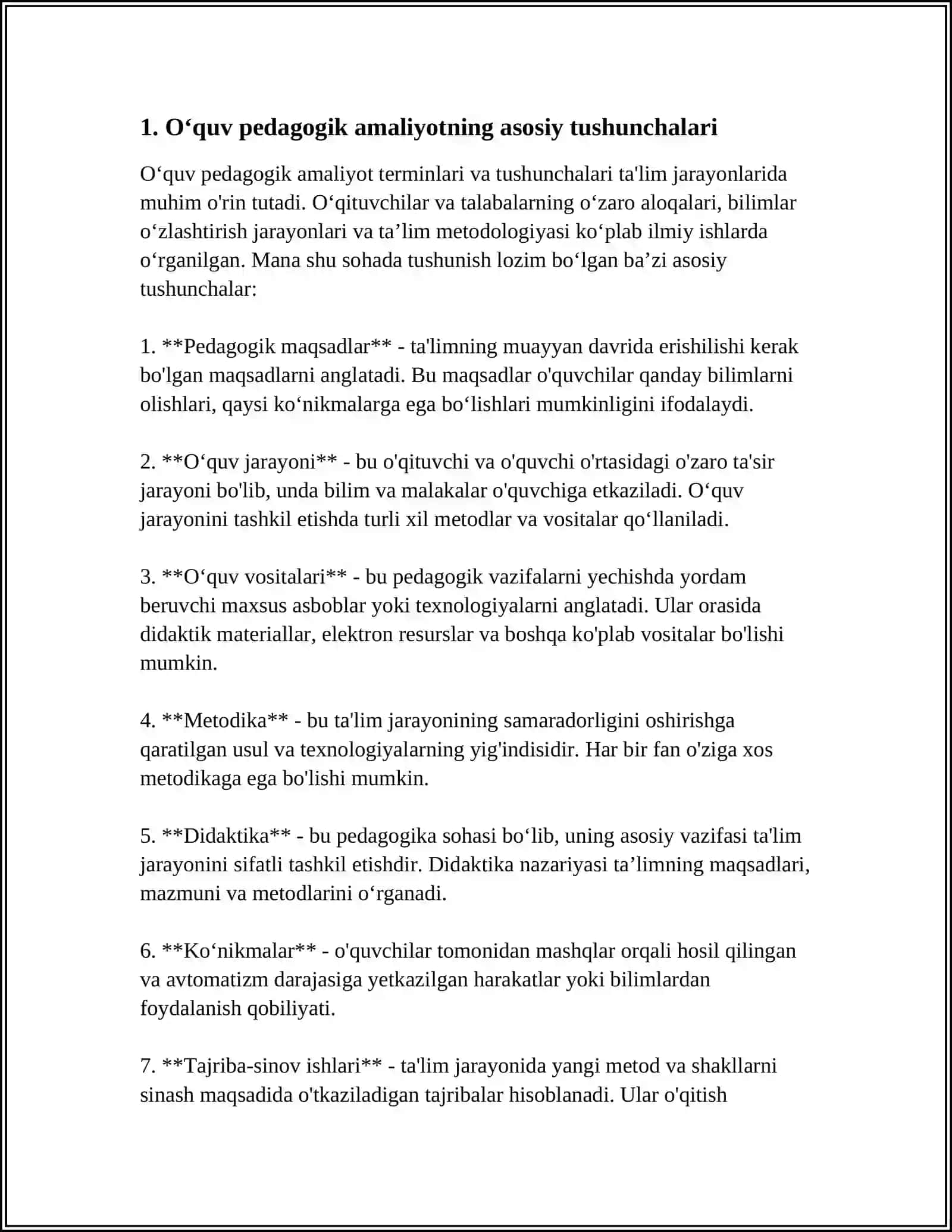 URGANCH DAVLAT PEDAGOGIKA INSTITUTI PEDAGOGIKA FAKUTETI SIRTQI PEDAGOGIKA YO'NALISHI 241-GURUH TALABASI SHARIPOVA GULNOZA SALIYBAEVNANI MUTAXASSISLIKKA KIRISH FANIDAN MUSTAQIL ISHI 4