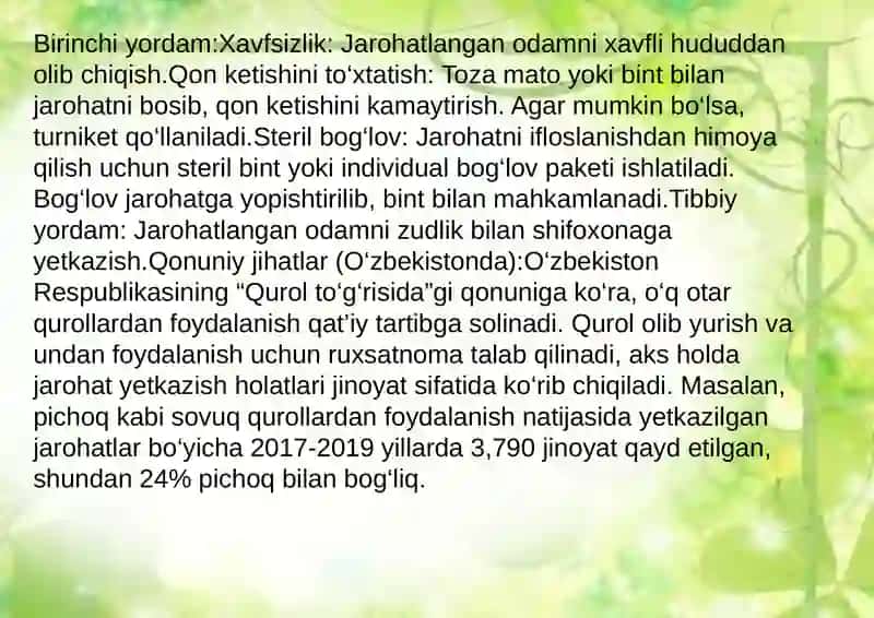 O'QOTAR QUROLDAN JAROHATLANISH 4