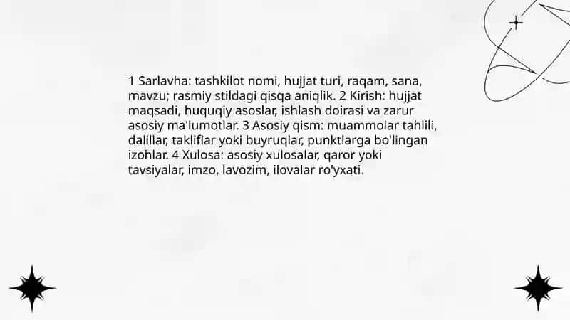 Rasmiy hujjat turlari va ularning xususiyatlari 4