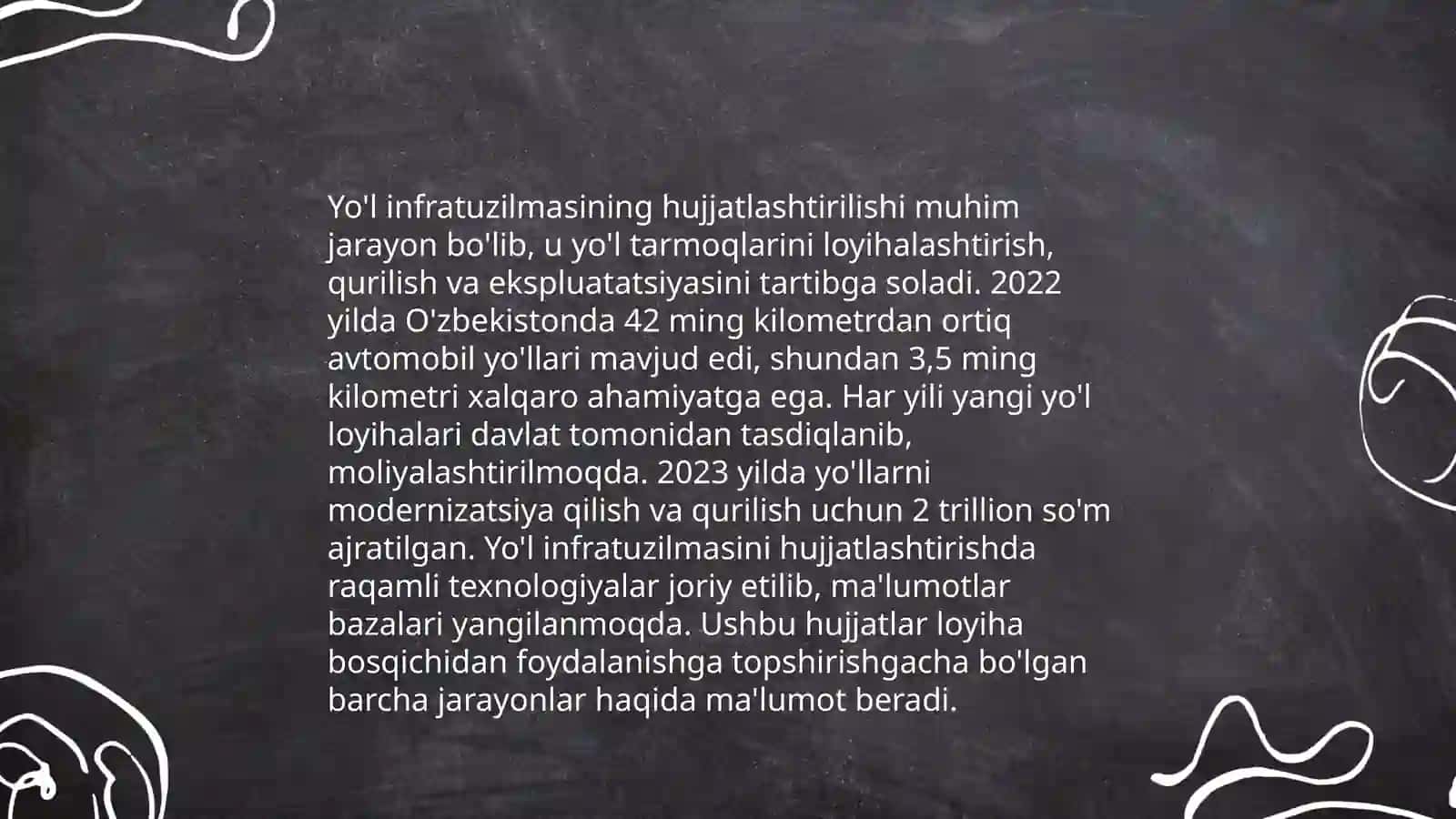 Avtomobil yo‘llarining kadastr ma'lumotlari 4