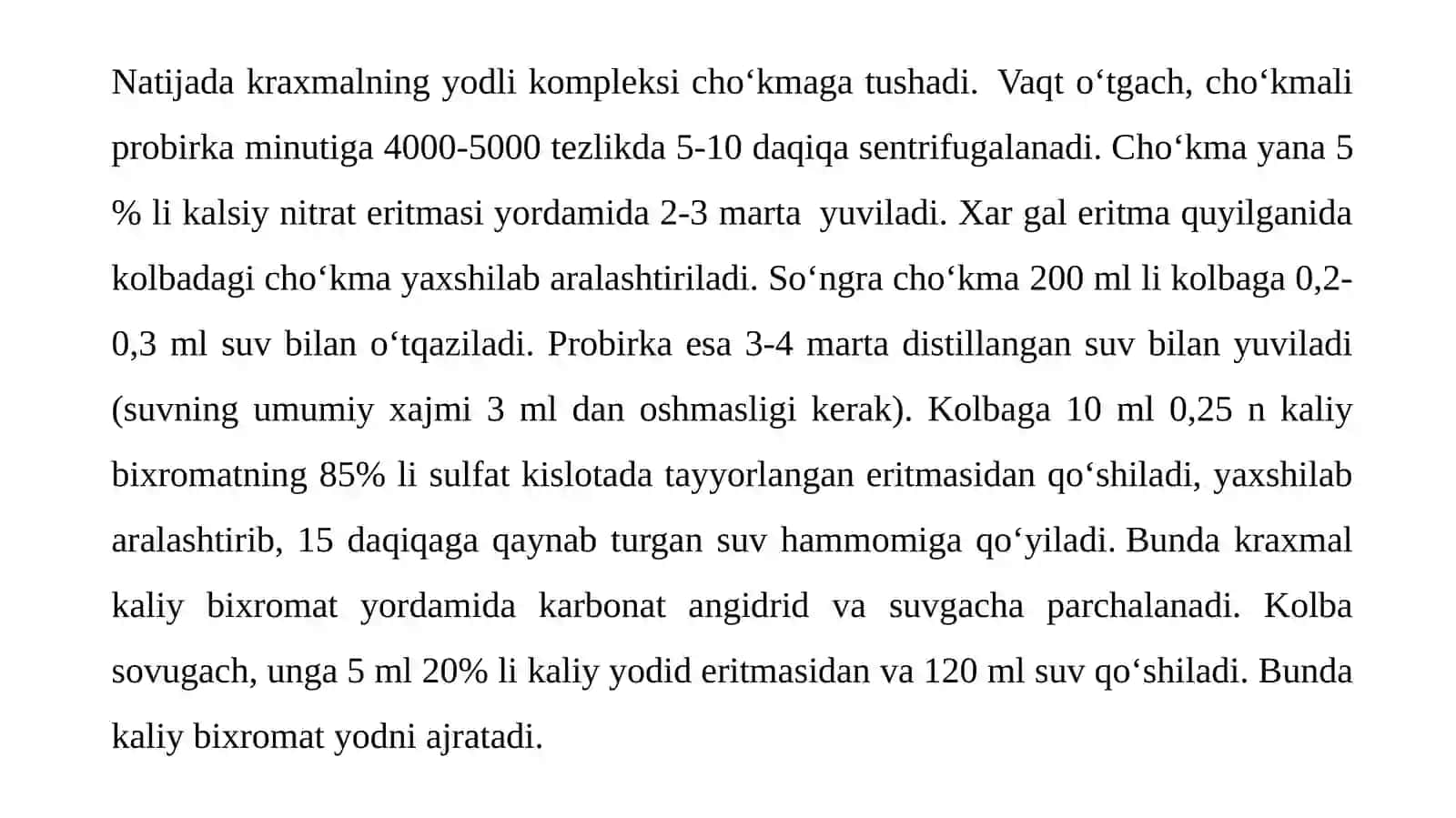 Kraxmalmiqdorini Pochinka Usulida aniqlash 4