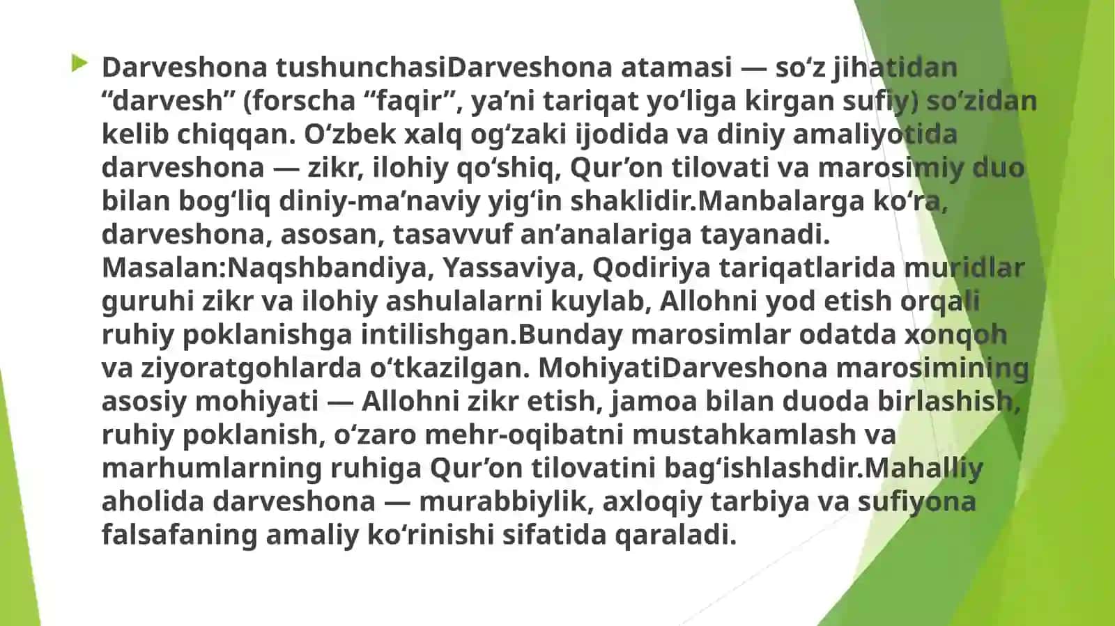 Darveshona marosimlari 4