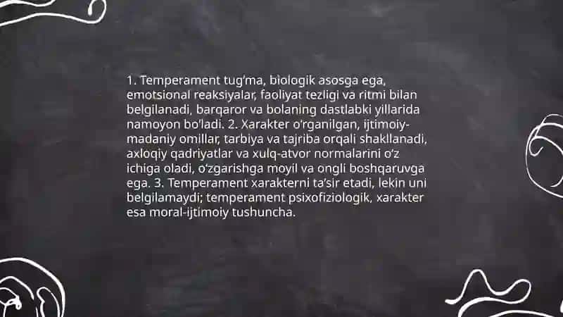 Shaxsning psixologik xususiyatlari. Xarakter 4