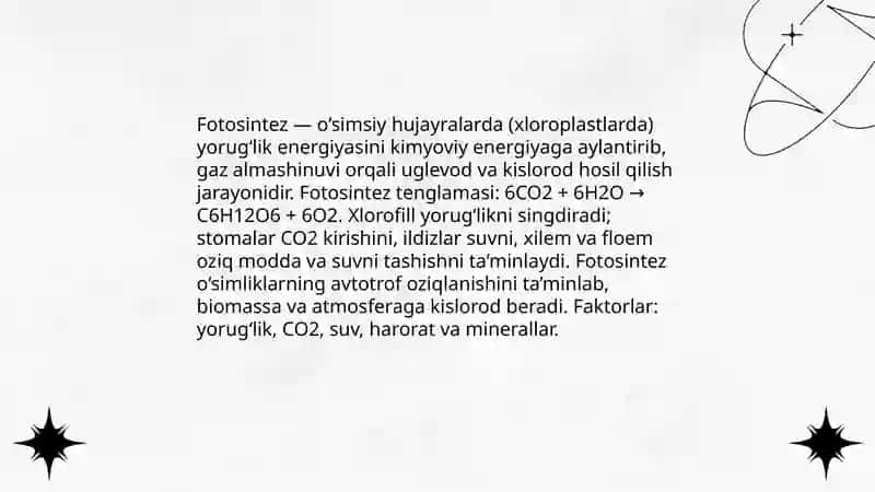 O‘simliklar dunyosi va ularni hayot tarzi 4