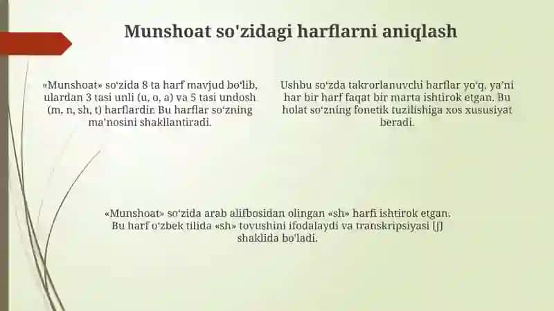 “Munshoat”asaridagi maktublar tasnifi 4