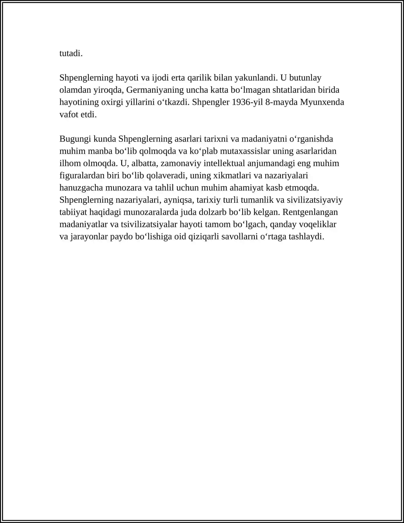 OSVALD SHPENGLERNING YEVROPA QUYOSHINING SOʻNISHI ASARI 4