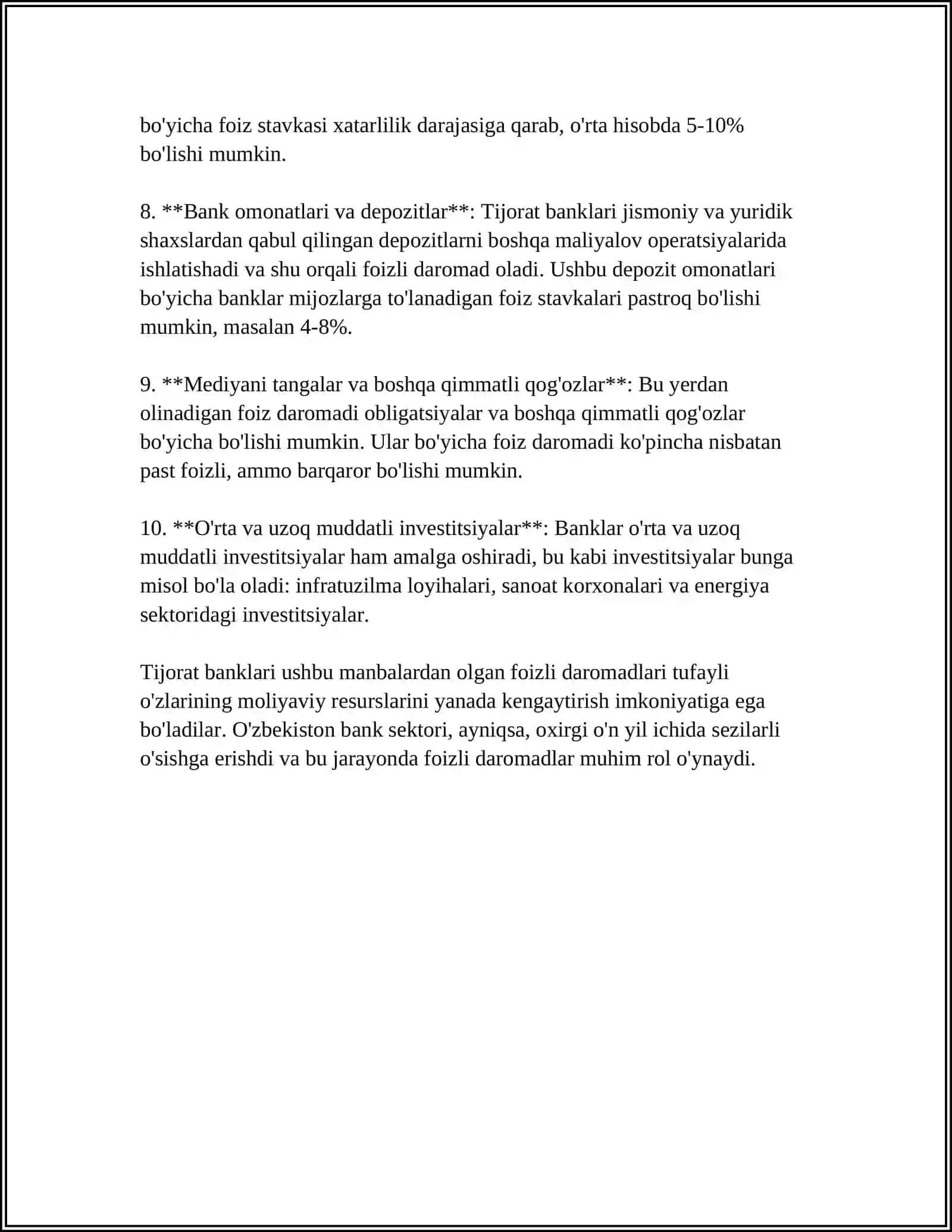 TIJORAT BANKLARINI FOIZLI VA FOIZSIZ XARAJATLARI TAHLILI 4