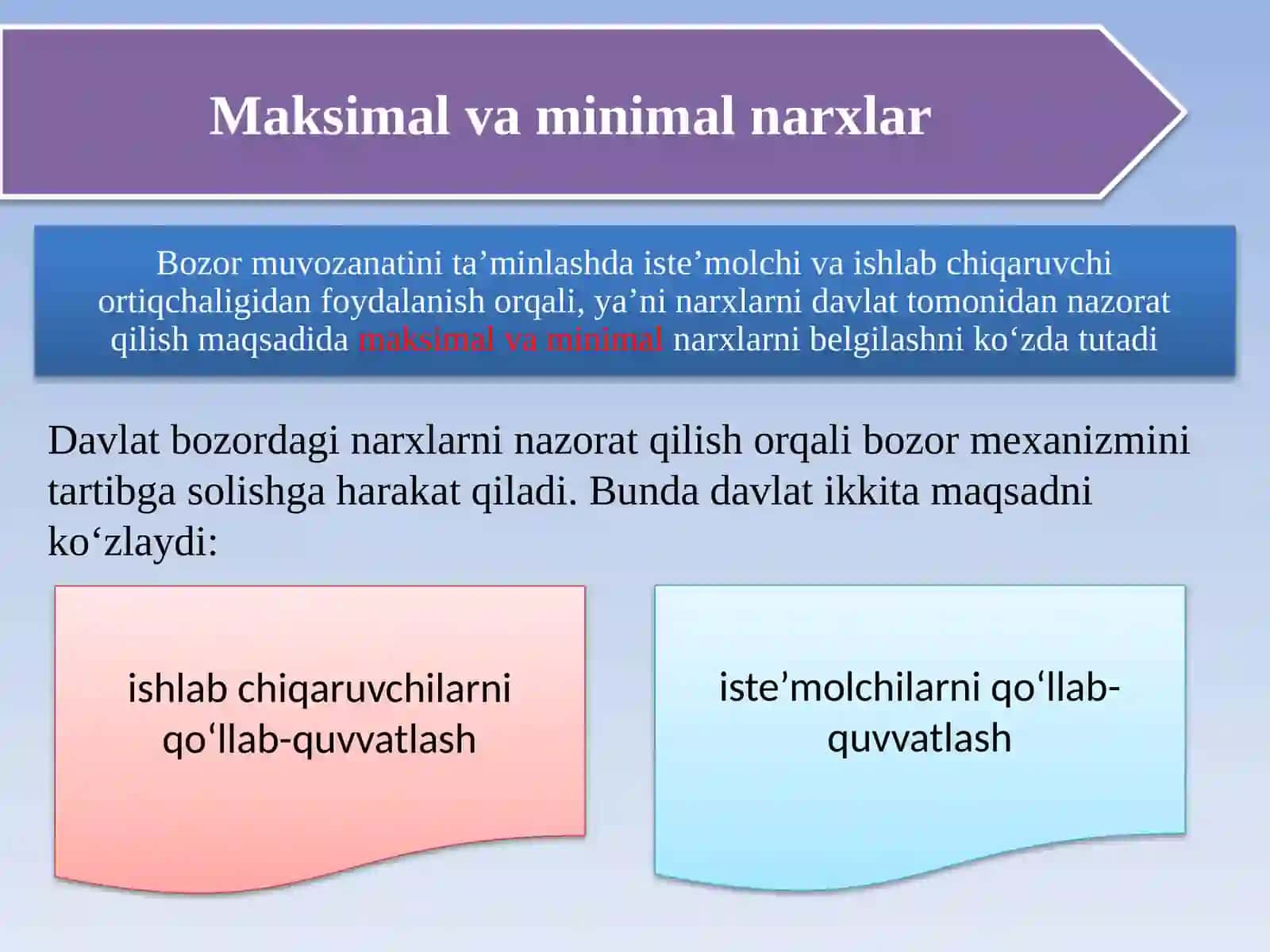 NARXNI SHAKLLANTIRISH TAMOYILLARI VA DAVLAT NAZORATI 4