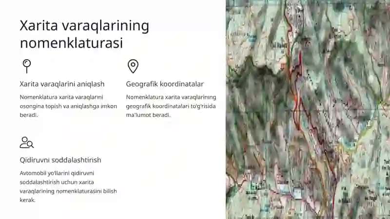 Topografik plan xaritalarining tuzilishi va miqyosi 4