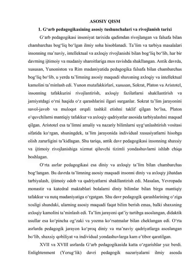 Gʻarb mutafakkirlarining pedagogik qarashlari 4