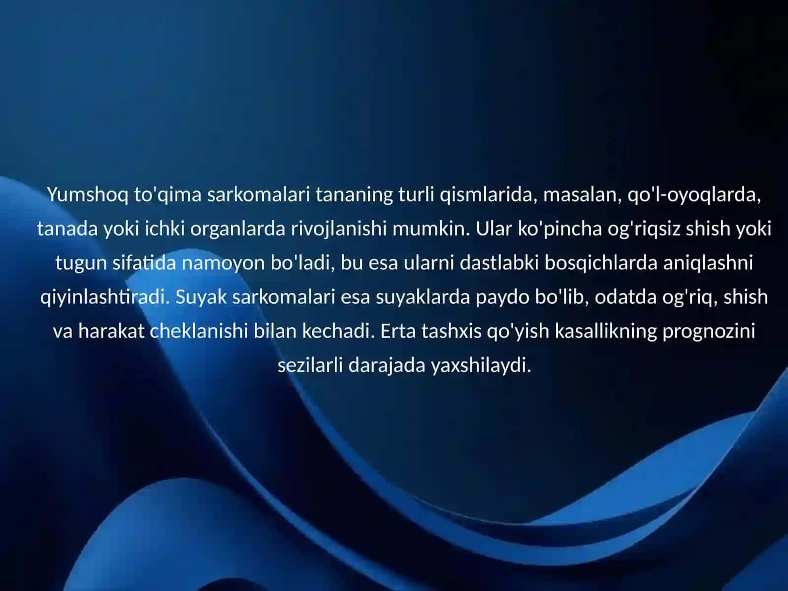 Yumshoq to'qima va suyak sarkomasi. 4