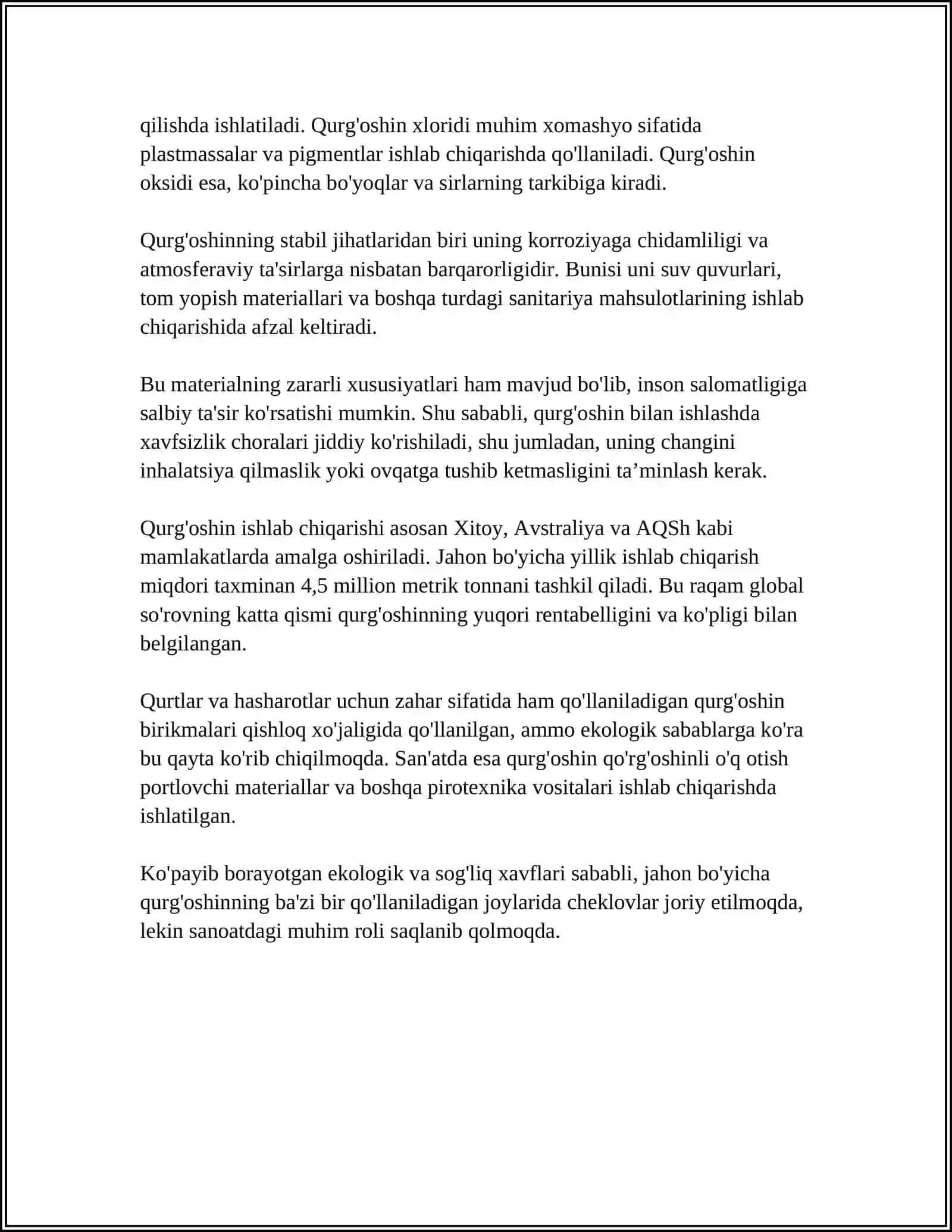 QURG'OSHIN 4