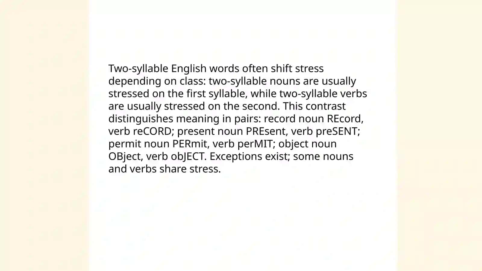 Stress Word Stress 4