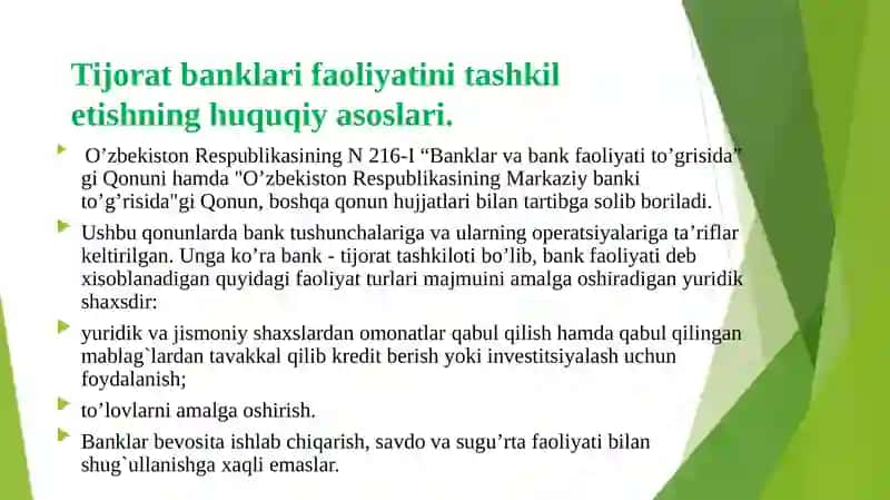 TIJORAT BANKNING APERATSIYALARI 4