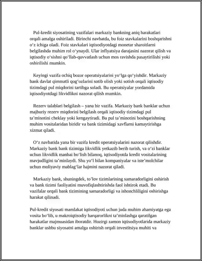 Pul Kredit Siyosati 4