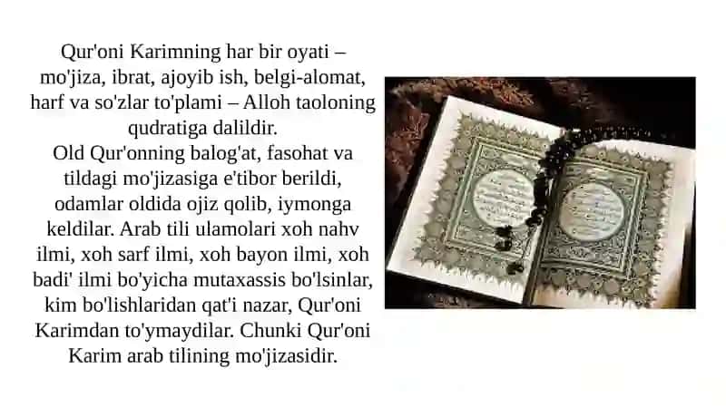Qur’oni karimning bayoniy va ilmiy e’jozi 4