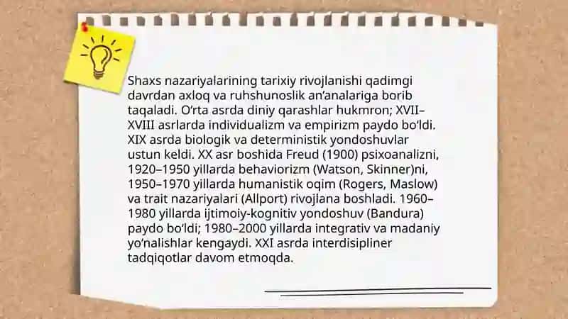 Shaxs nazariyalari 4