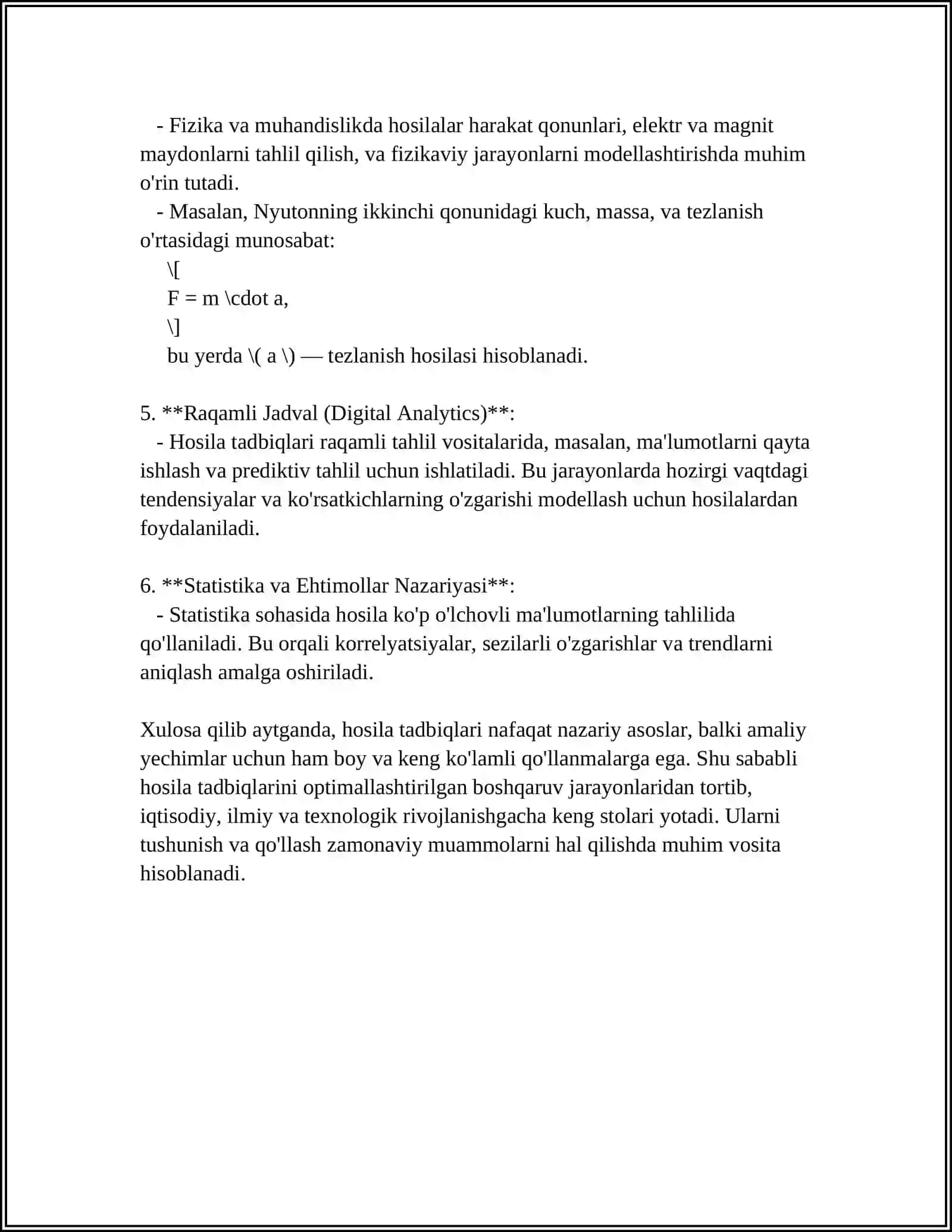 HOSILA TADBIQI 4