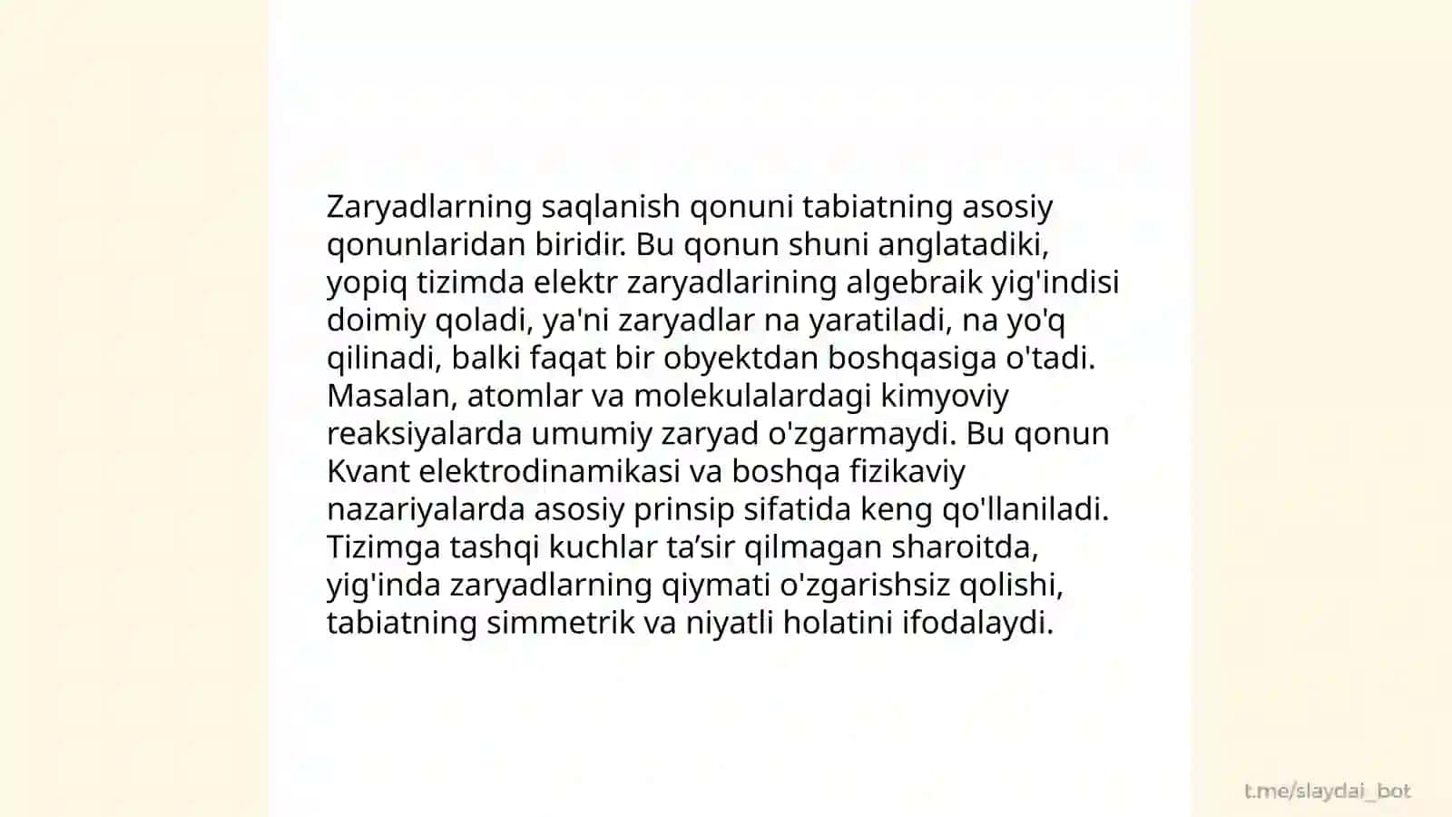 Elektr zaryadi tushunchasi 4