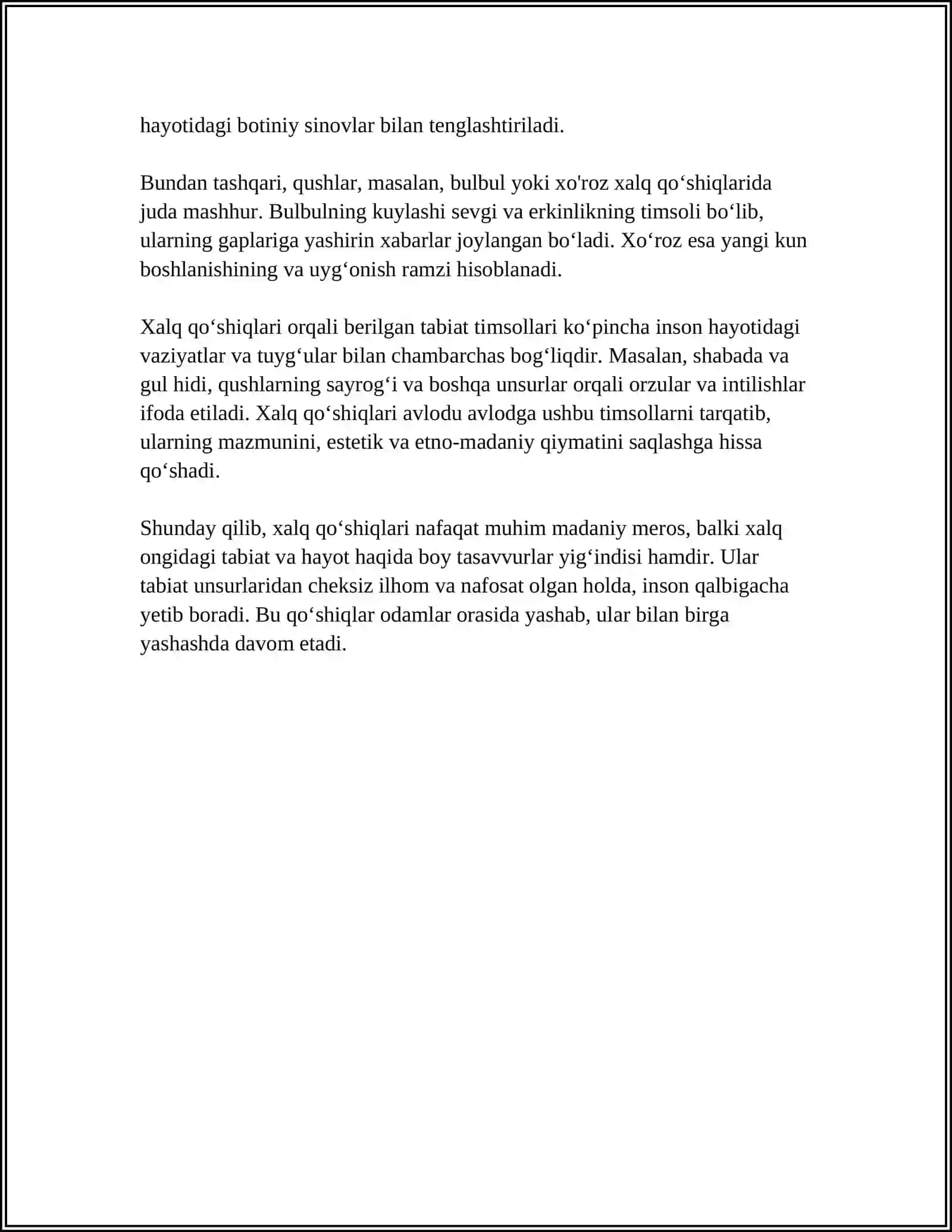 XALQ QO'SHIQLARIDAGI TIMSOLLAR 4