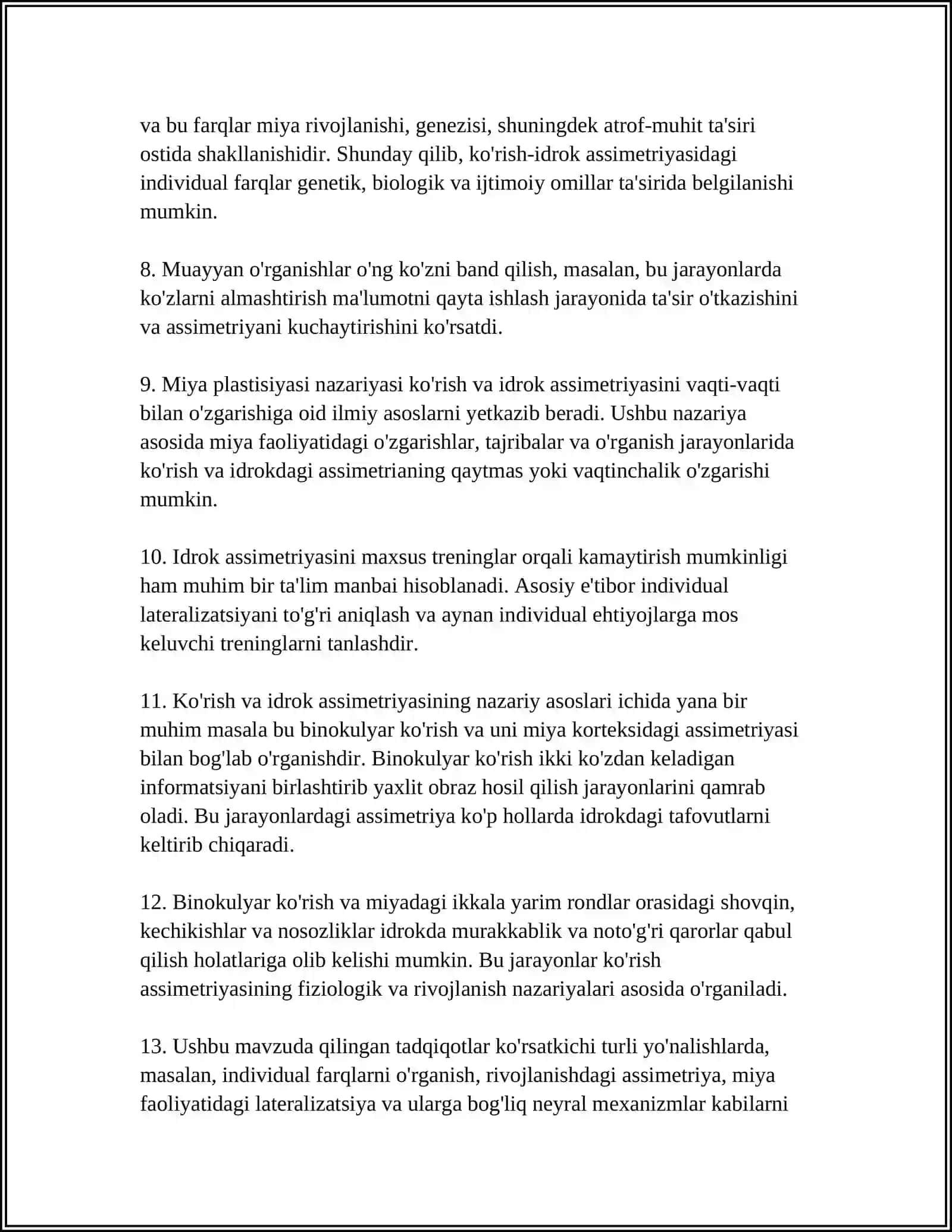 KO'RISH, IDROKI ASSIMETRIYASI 4