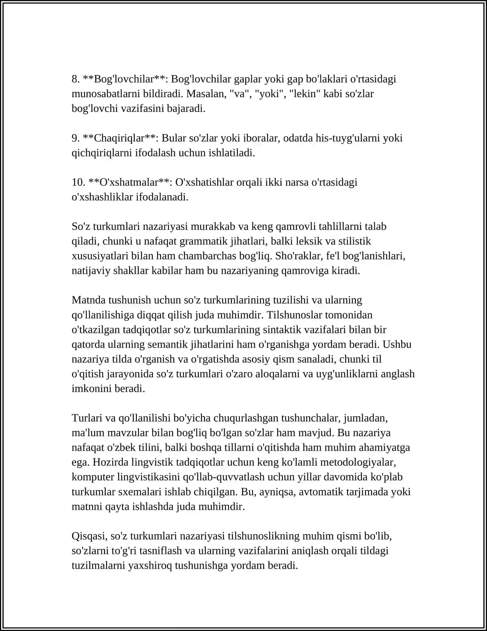 SOʻZ TURKUMLARINI OʻRGANISHGA OID ADABIYOTLAR ROʻYXATI 4