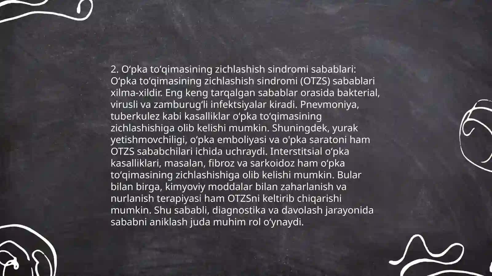 Oʻpka toʻqimasining zichlashish sindromi 4