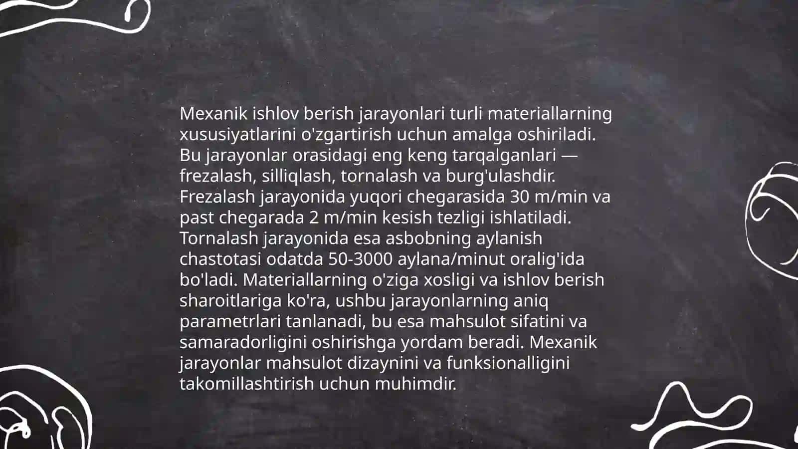 Homashyoga mexanik ishlov berish 4