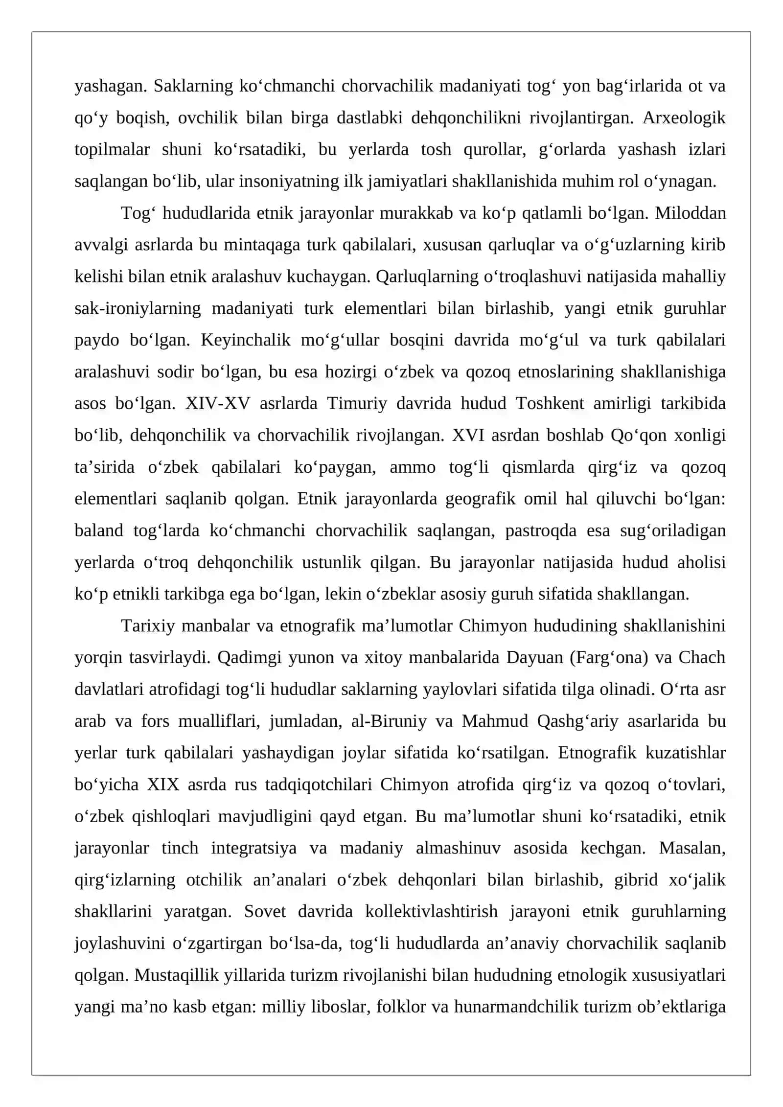 Chimyon etnologik tarixi va aholisi mashgʻulotlari 4