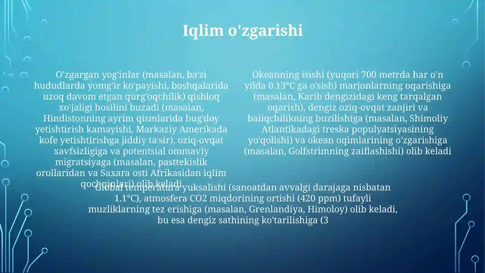 Iqlim oʻzgarishi va uning tabiatga taʼsiri 4