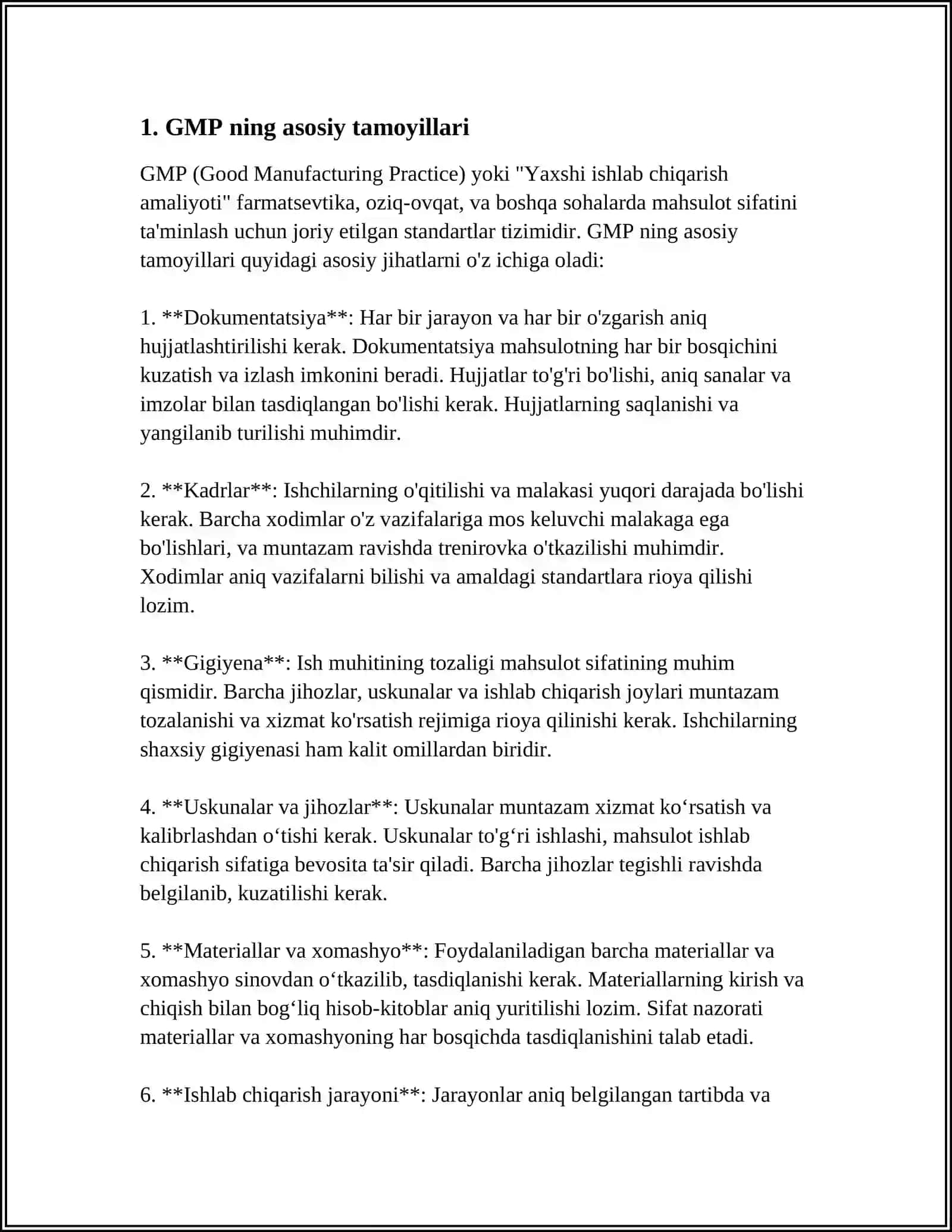 BIOTEXNALOGIYA SANOATIDA GMP SISTEMASI 4