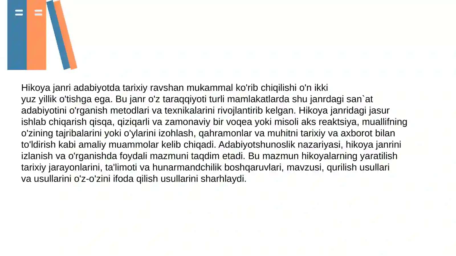 Hikoya janridagi asarlarni o'rganish metodikasi 4