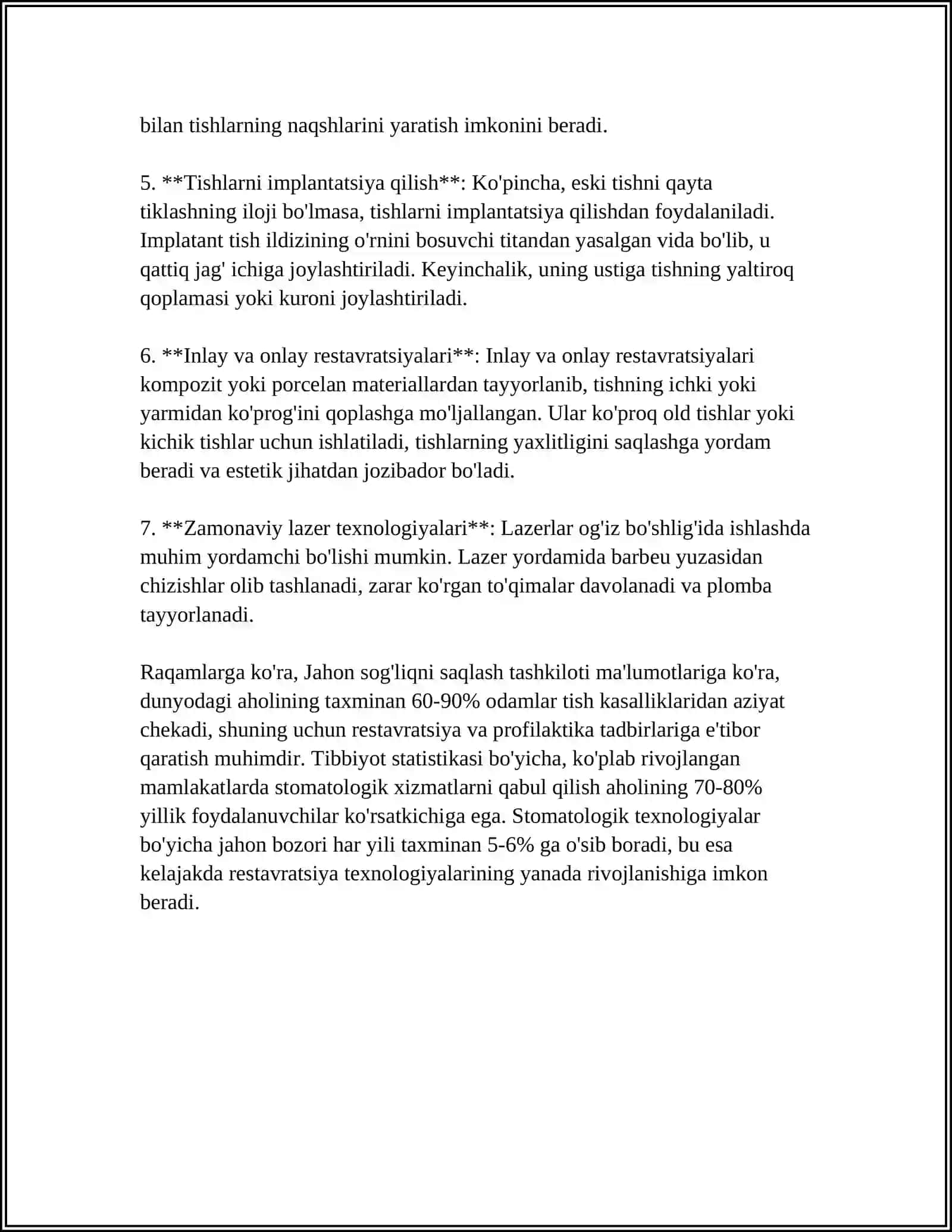 OLDI TISHLARNING RESTAVRATSIYASI 4