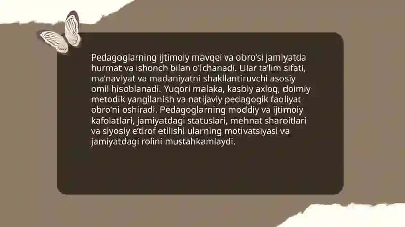 Pedagogik kasbining jamiyatdagi oʻrni 4