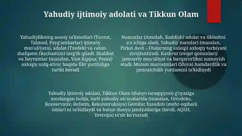 Yahudiylik ta'limoti, an'ana va marosimlari 4