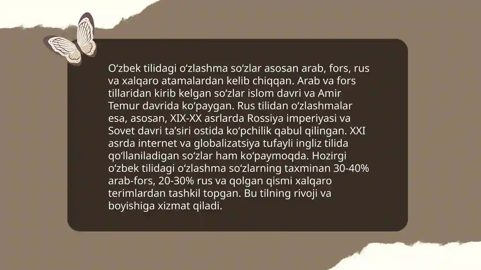 Oʻzlashma soʻzlar talaffuzi 4