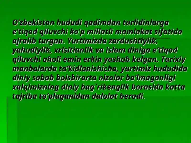 Diniy bag`rikenglik va millatlararo totuvlik 4