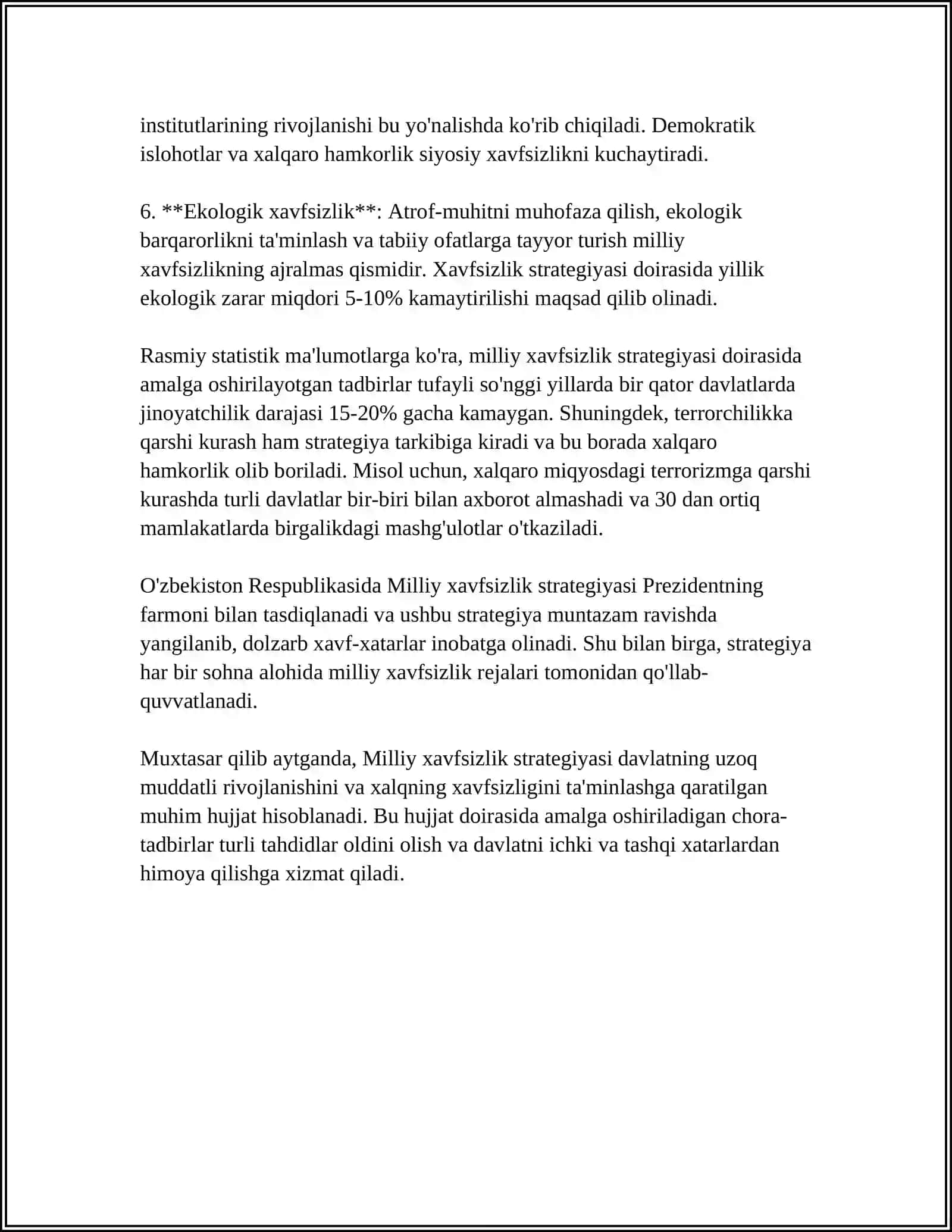 MILLIY HAVFSIZLIKNI TAMINLASH BORASIDA AMALGA OSHIRILAYOTGAN ISHLAR 4