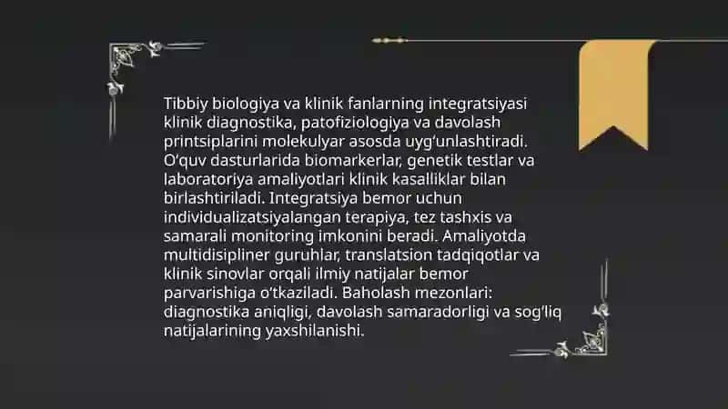 Tibbiy biologiya ta'limi 4